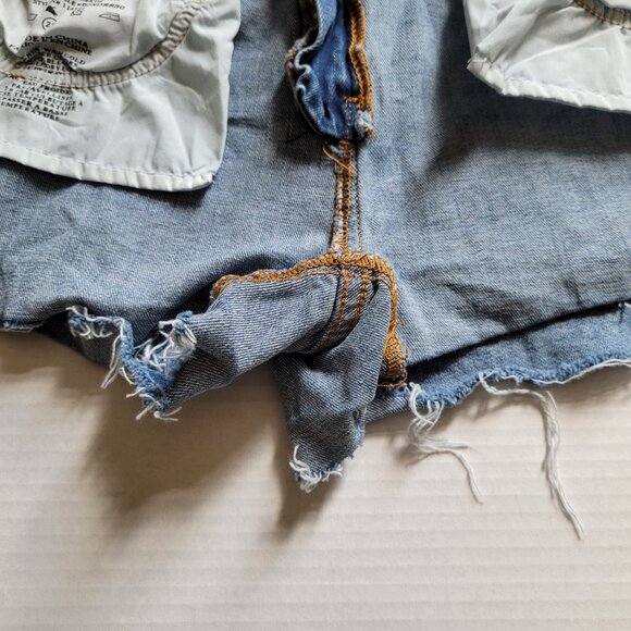 Blank NYC jean shorts boho denim cut off sun rainbow embroidery coastal cowgirl - Picture 13 of 15